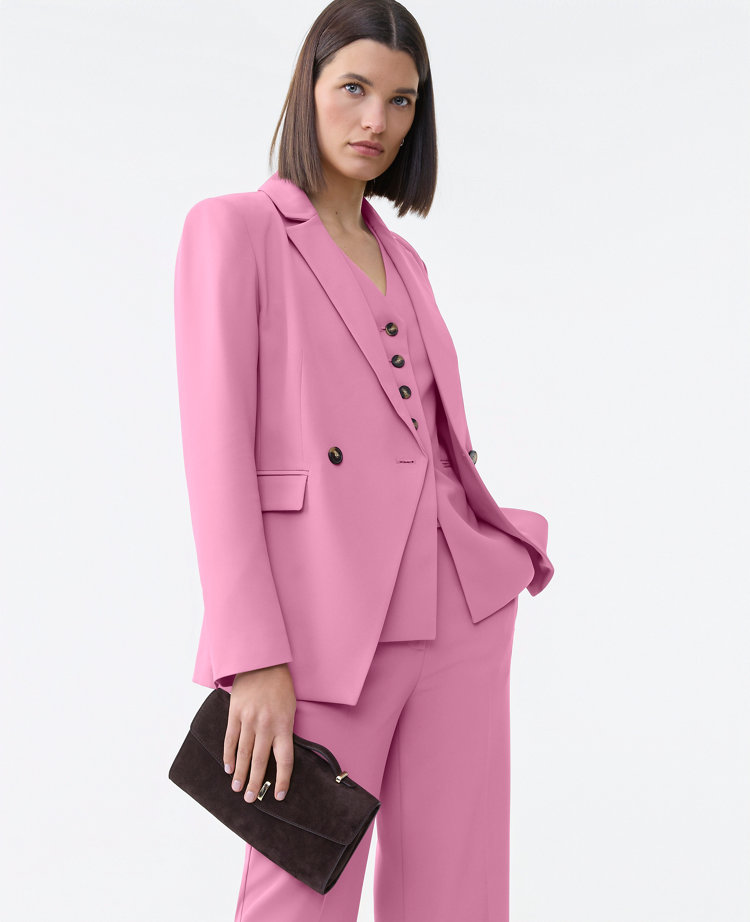 The Petite Cutaway Blazer in Fluid Crepe