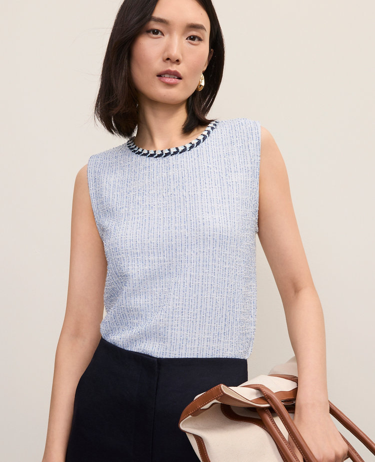 Braid Trim Tweed Top