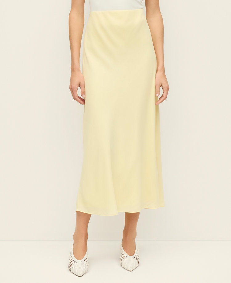 Satin Bias Midi Slip Skirt