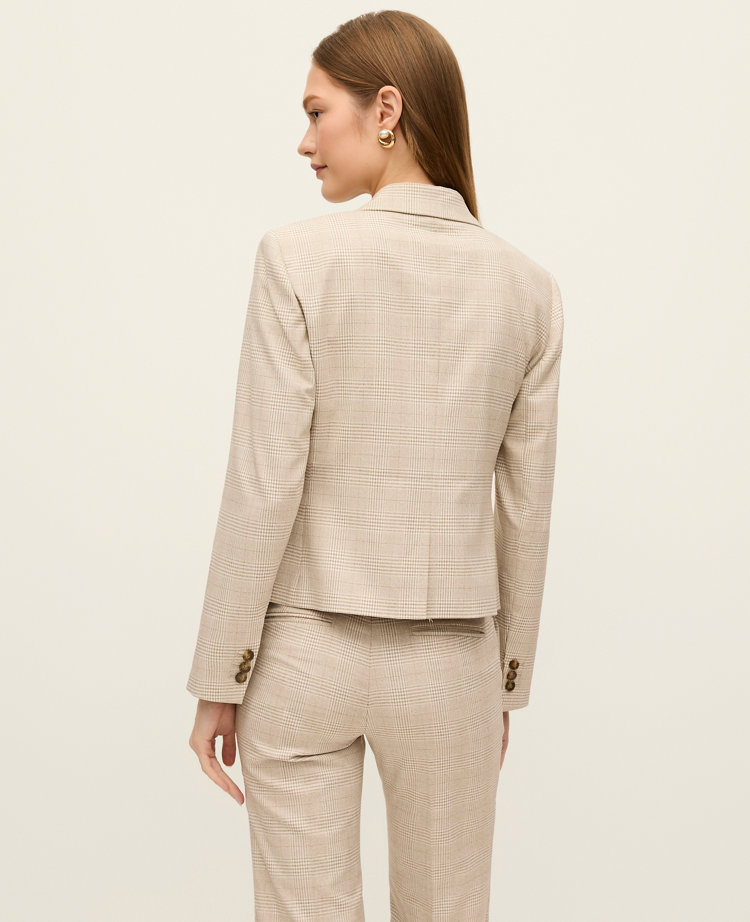 The One Button Fitted Blazer in Glen Check
