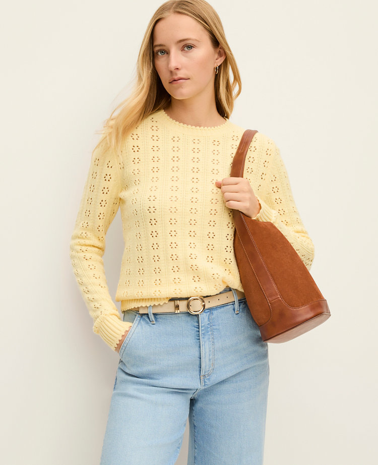Petite Cozy Pointelle Sweater
