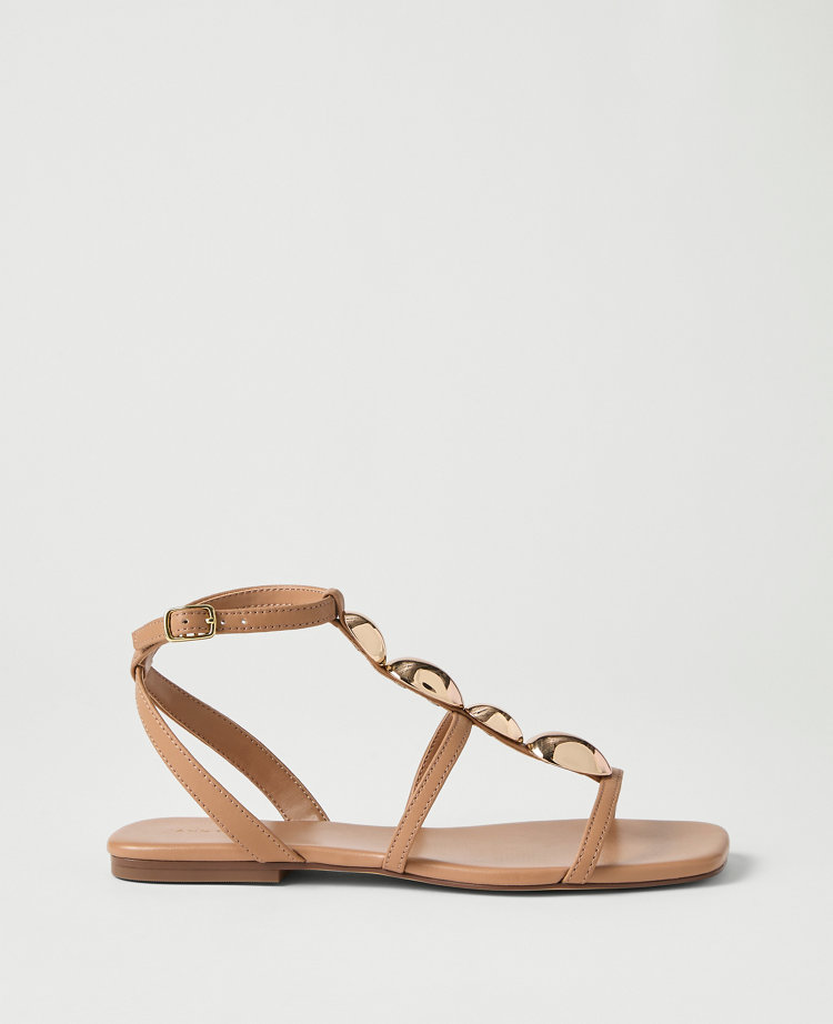 Leather Hardware Embellished Sandal