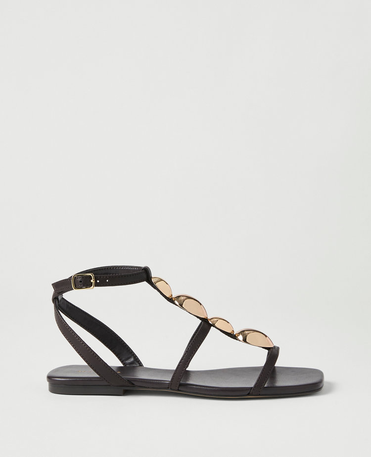 Leather Hardware Embellished Sandal