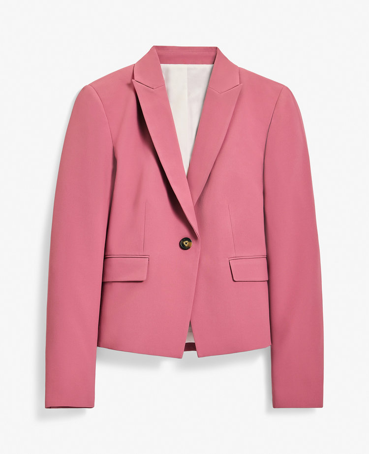 The Petite Shorter One Button Blazer in Fluid Crepe