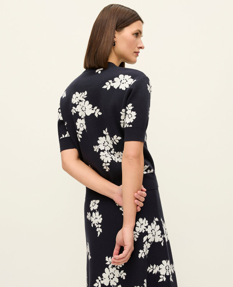 Petite Floral Jacquard Sweater Tee