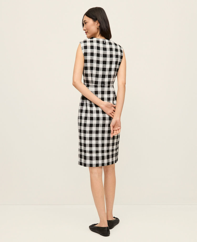Gingham Column Midi Dress