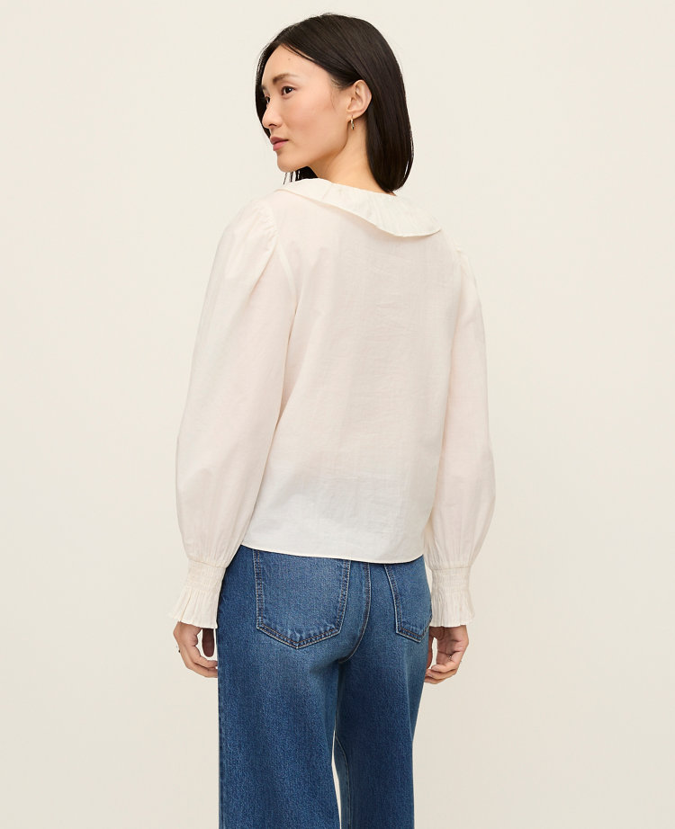 Petite Ruffle Trim Blouse