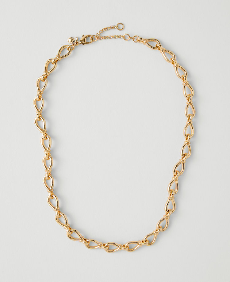 Ann Taylor Chain Link Necklace Goldtone Women's