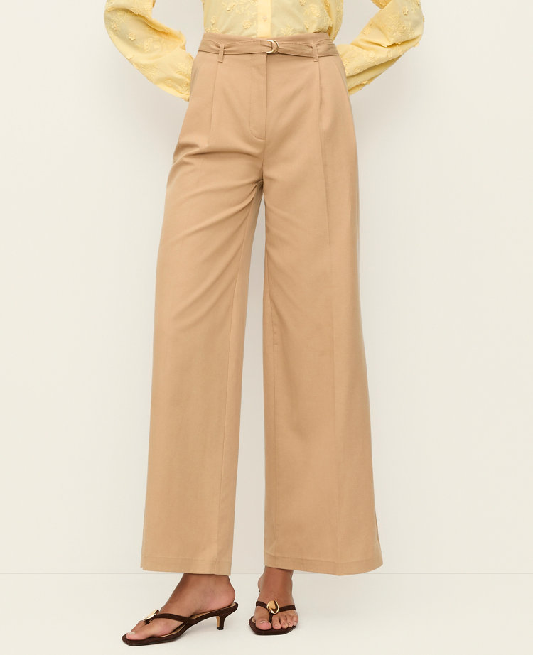 The Petite Belted Wide-Leg Ankle Pant