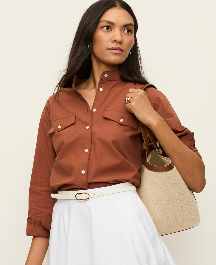 Ann Taylor Oversized Pocket Shirt Women's