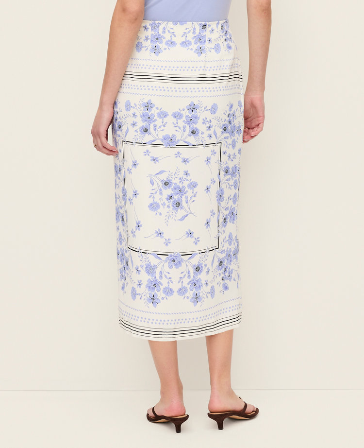 Floral Wrap Midi Skirt