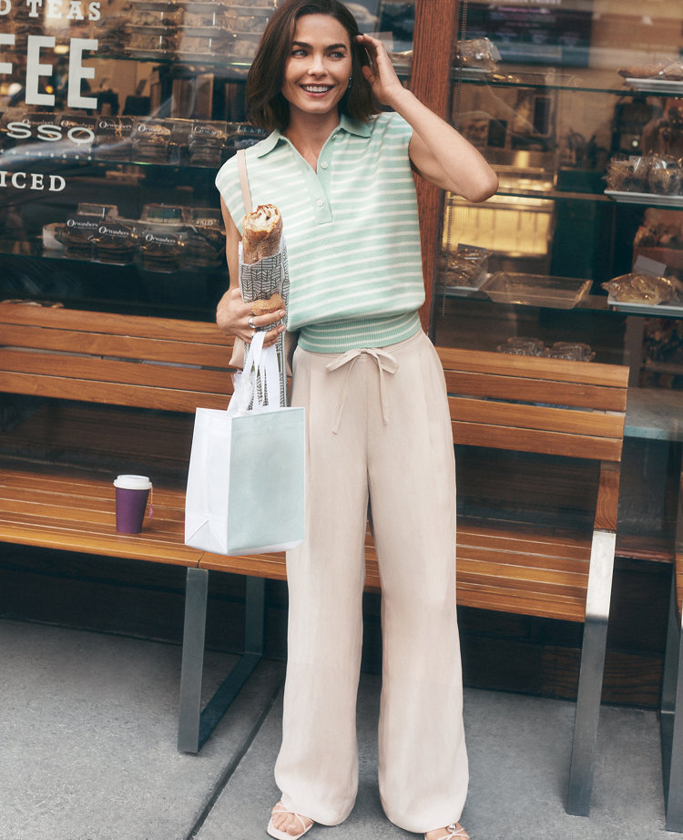 Petite Weekend Easy Fit Wide-Leg Pant