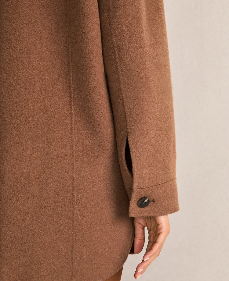 Ann Taylor Haven Well Within Wool Blend Oversized Shaket In Brown
