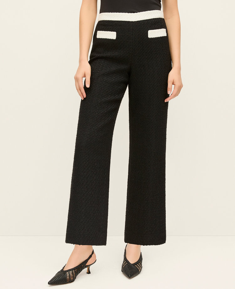 Ann Taylor The Petite Grace Pant Tweed Black Women's