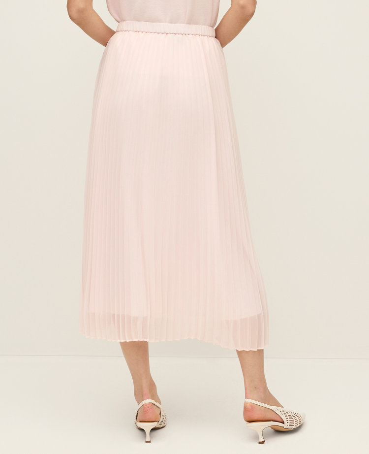 Petite Chiffon Pleated Midi Skirt