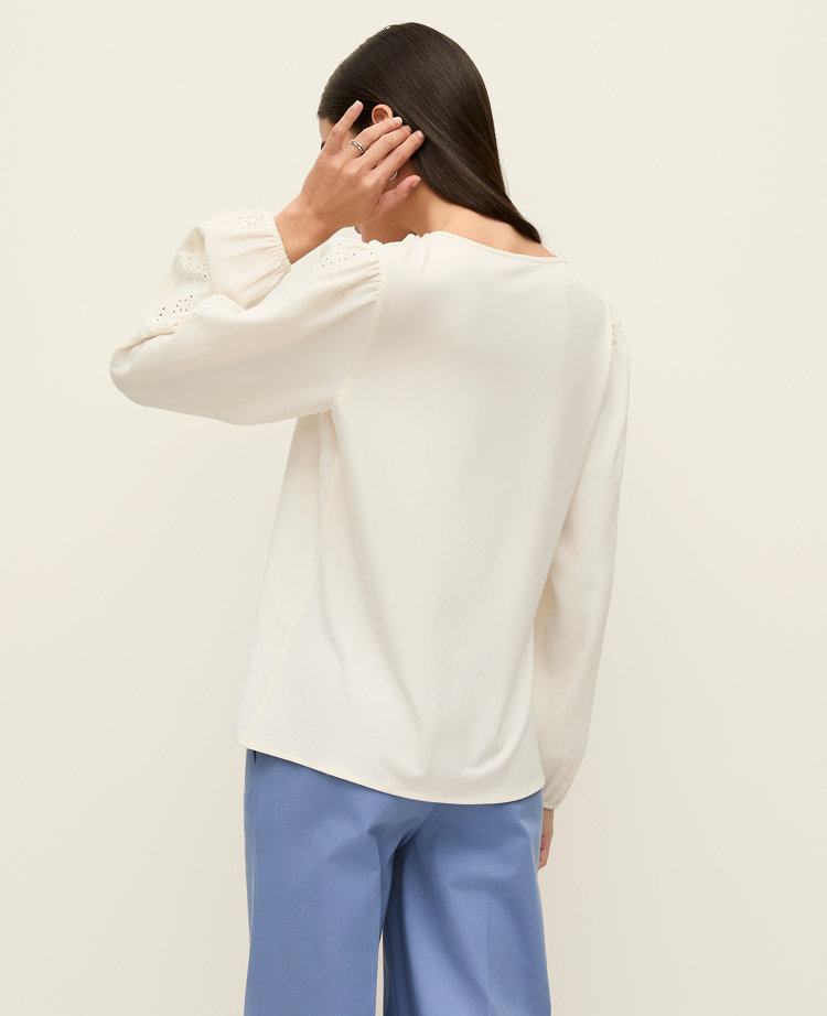 Mixed Media Embroidered Blouse