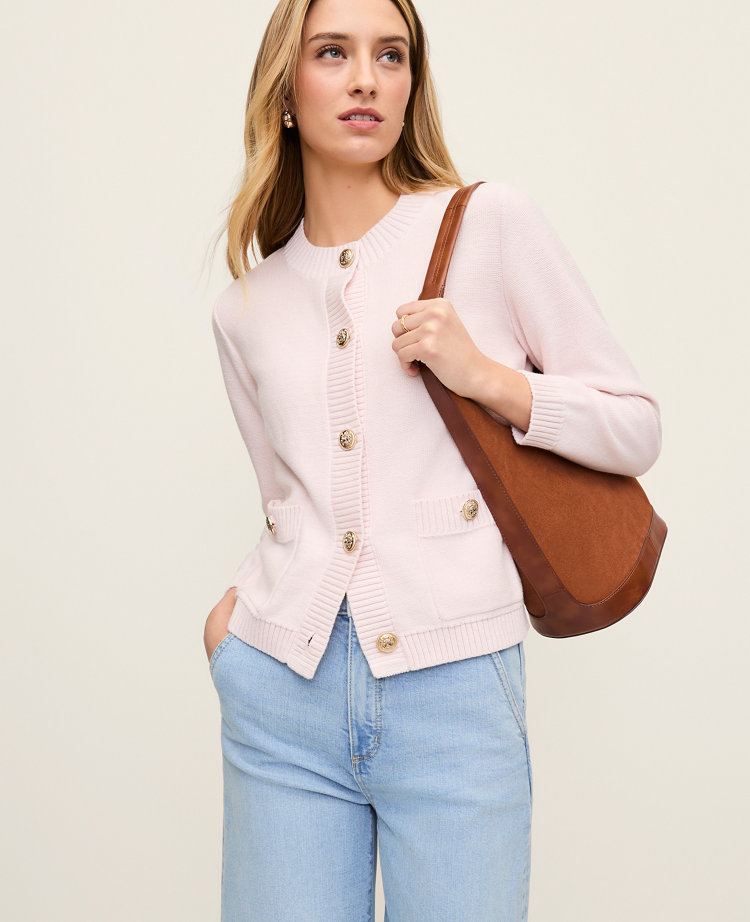 Petite Crew Neck Cardigan