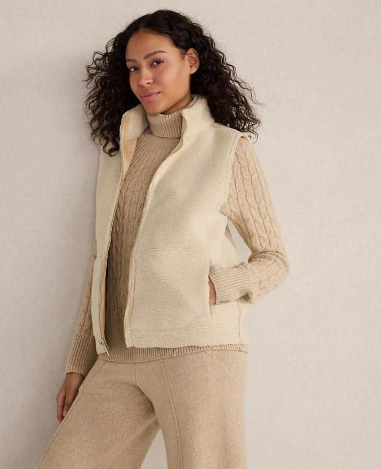 Haven Well Within Faux Suede and Sherpa Reversible Vest