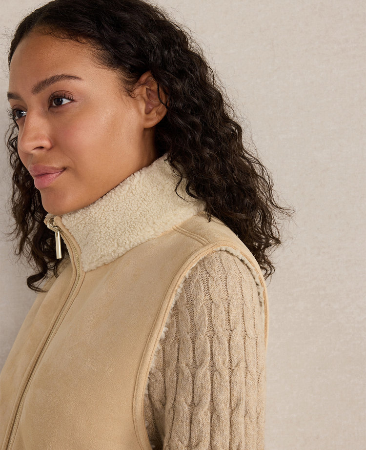 Haven Well Within Faux Suede and Sherpa Reversible Vest