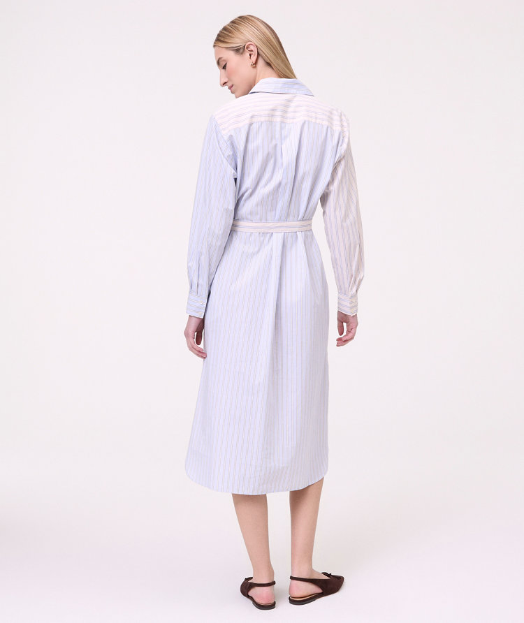 Petite Weekend Collection Striped Midi Shirtdress