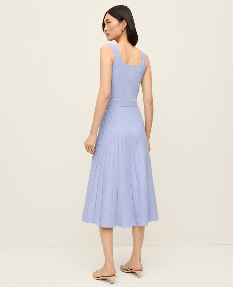 Petite Button Ribbed Sweater Dress