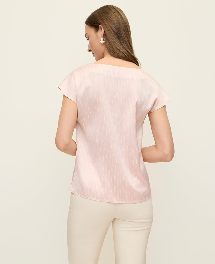 Geo Satin Cowl Neck Top