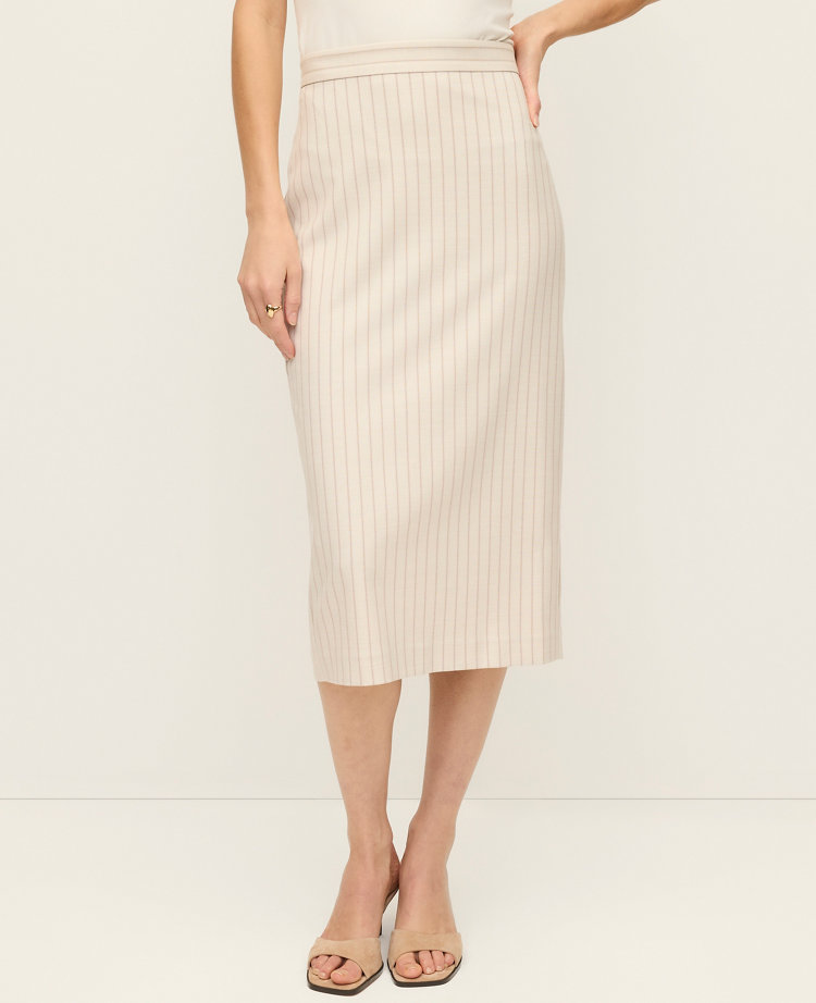 The Petite Clean Pencil Skirt in Pinstripe