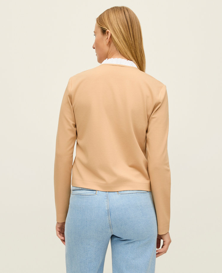 Petite Ruffle Collar Knit Jacket