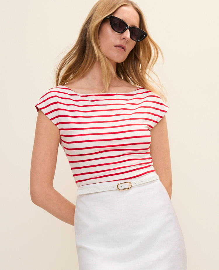 Striped Boatneck Top