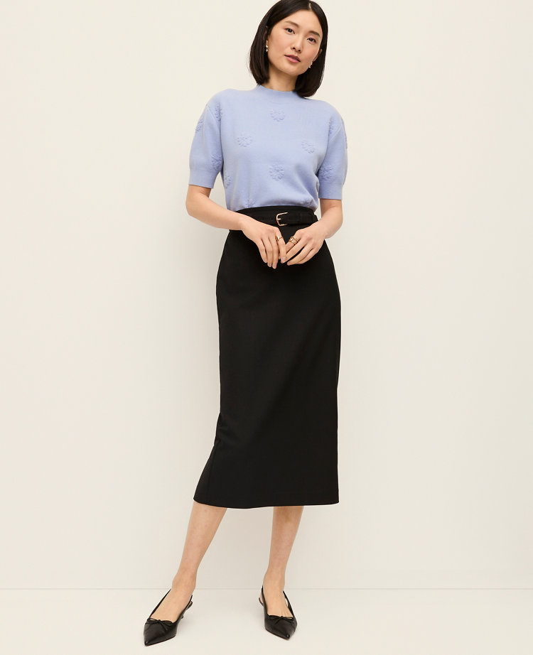 Petite Daisy Appliqué Sweater Tee