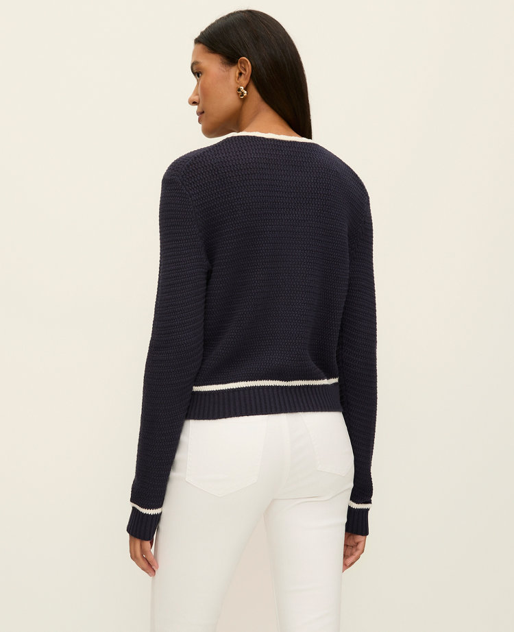 Ann Taylor Petite Scalloped Trim Cardigan Women's