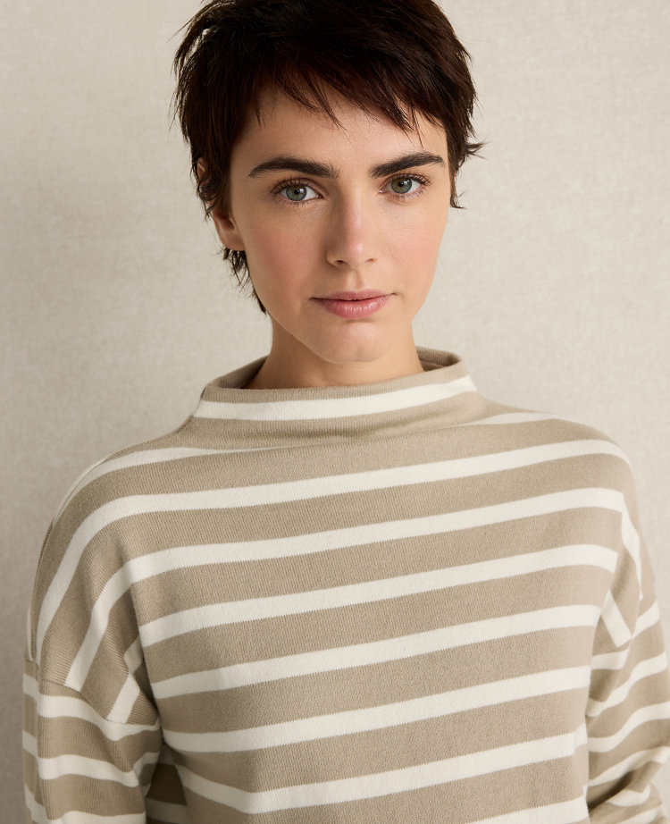 Haven Well Within Organic Cotton Funnel Neck Striped Pullover