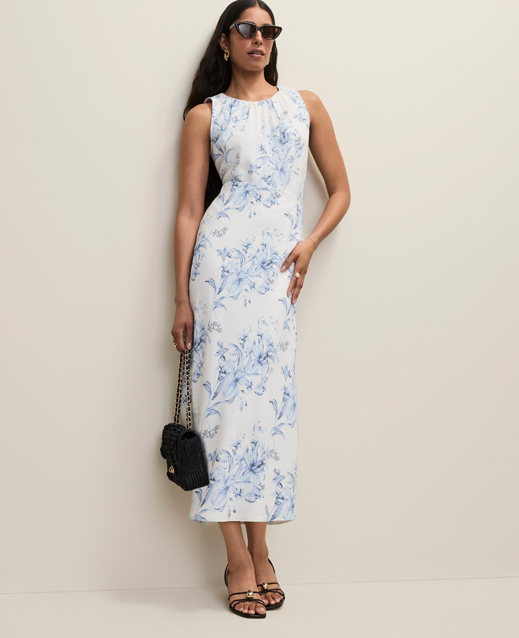 Petite Floral Shirred Tank Top