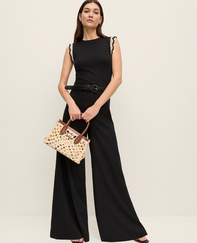 The Petite Statement Palazzo Pant in Linen Blend