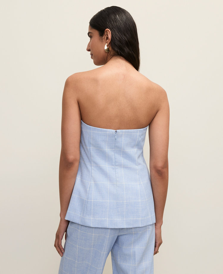 Windowpane Strapless Top