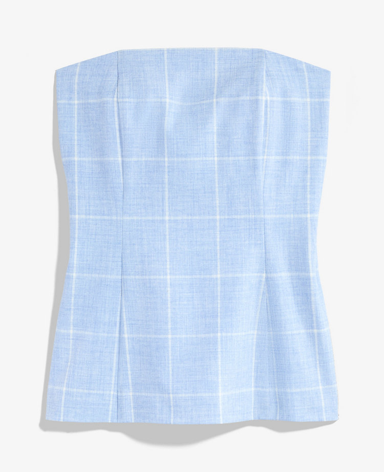 Windowpane Strapless Top