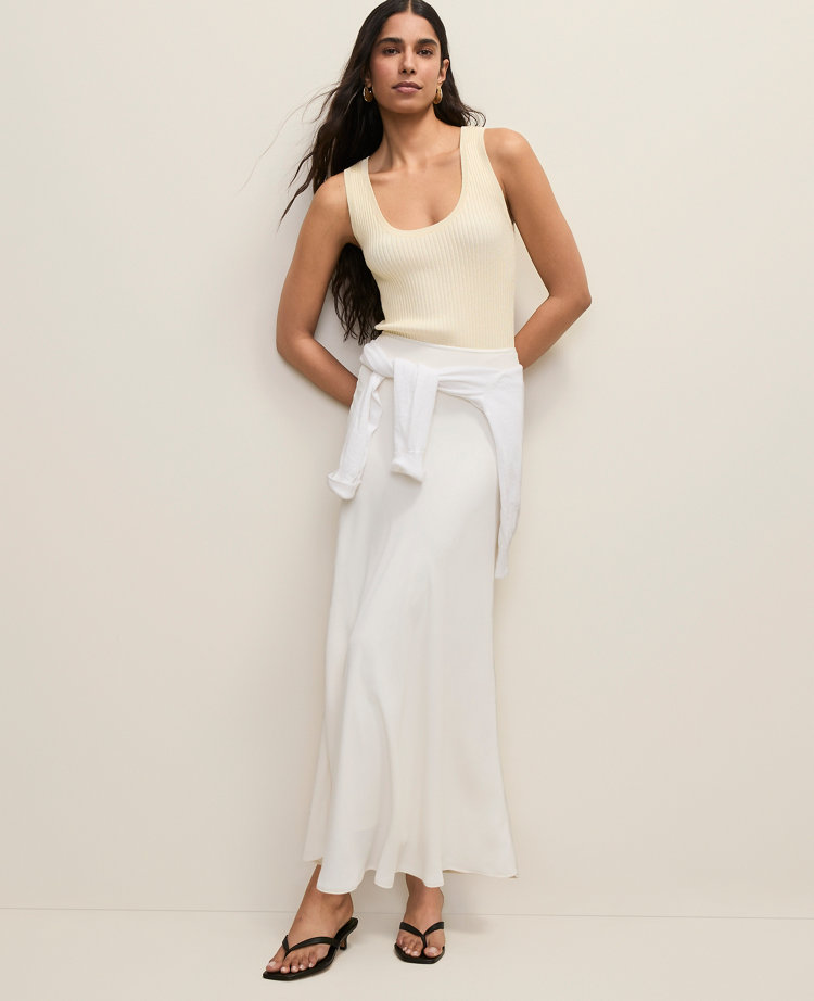Petite Bias Flare Maxi Skirt