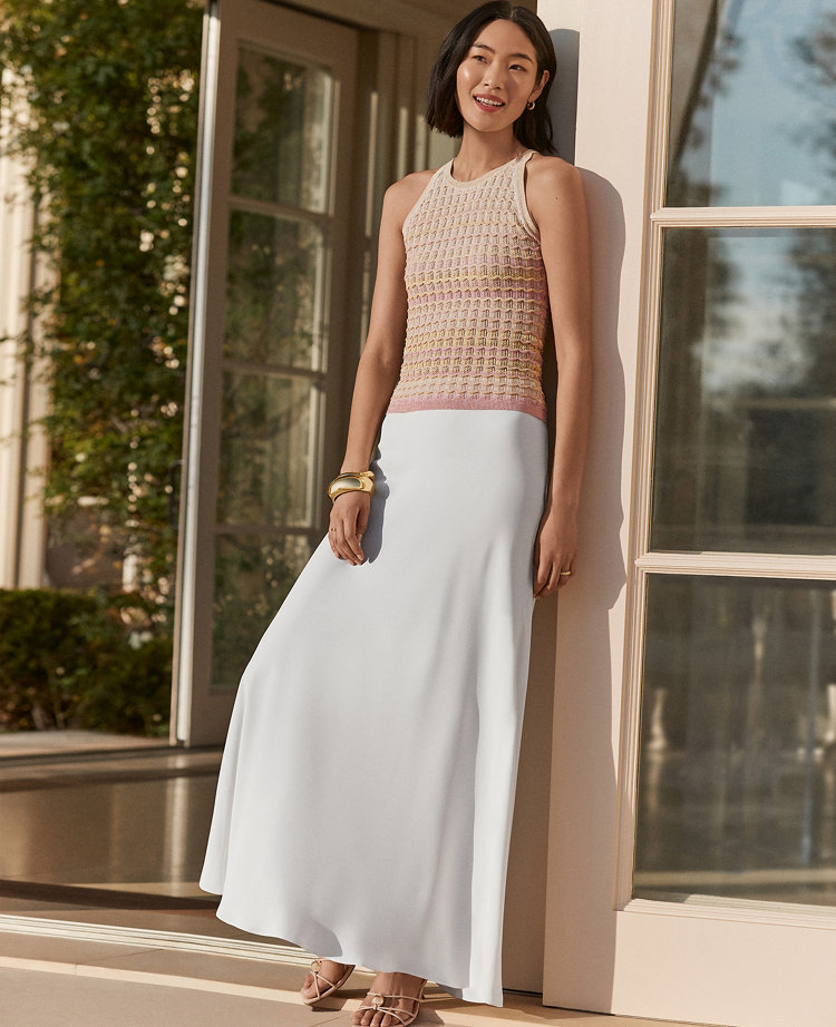 Petite Bias Flare Maxi Skirt