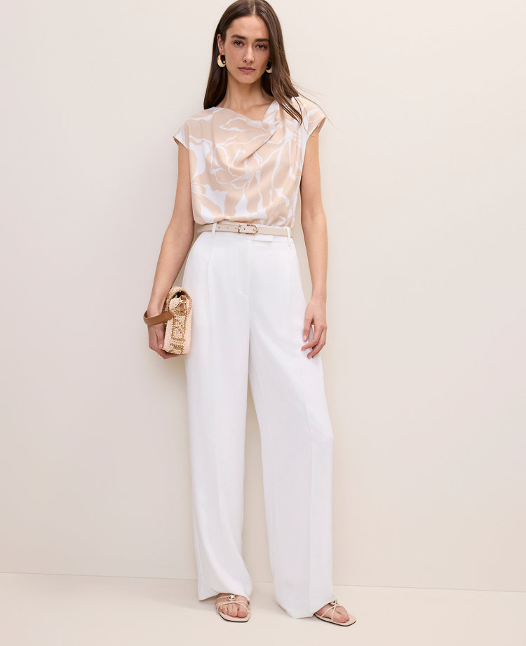 The Petite Pleated Straight Pant