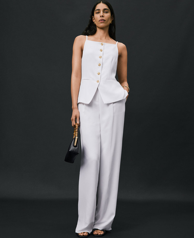 The Petite Pleated Straight Pant