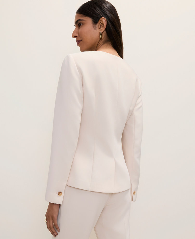 Petite Split Hem Jacket in Fluid Crepe