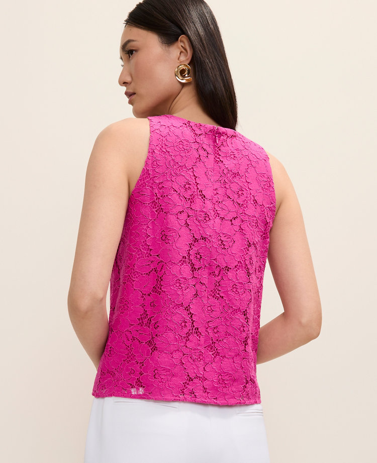 Lace Crew Neck Halter Top