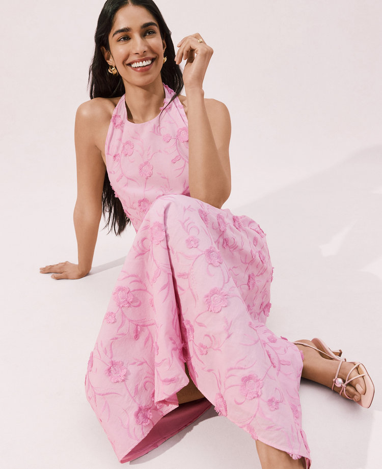 Petite Halter Floral Maxi Dress