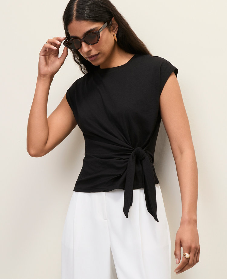 Petite Tie Waist Tee