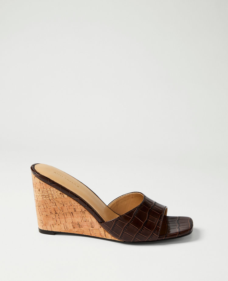 Croco Wedge Sandal