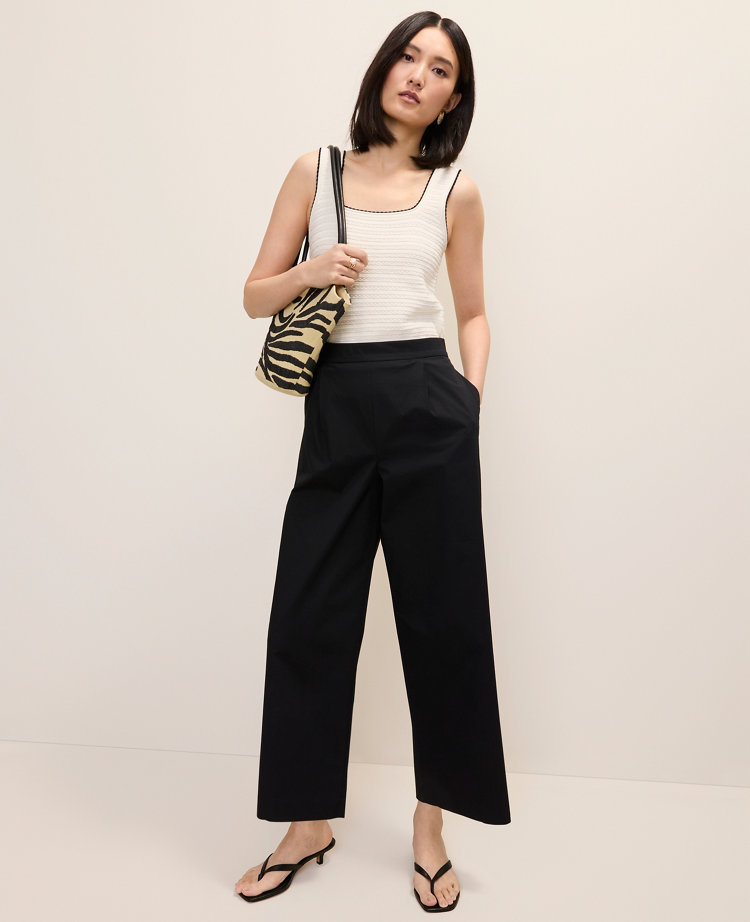 Petite Easy Fit Pleated Ankle Pant