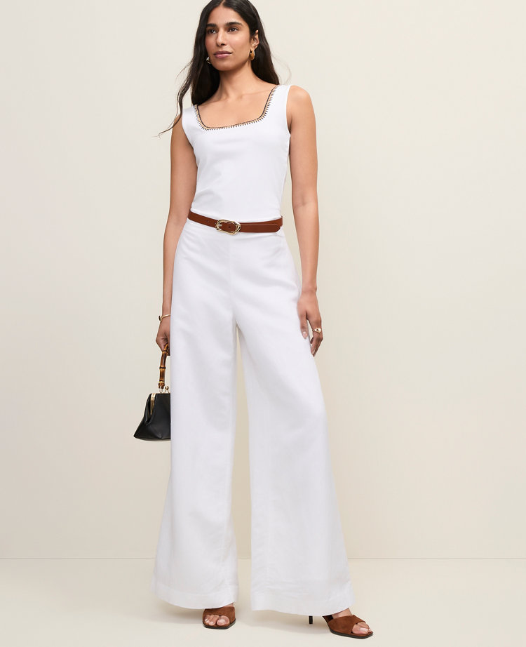 The Statement Palazzo Pant in Linen Blend
