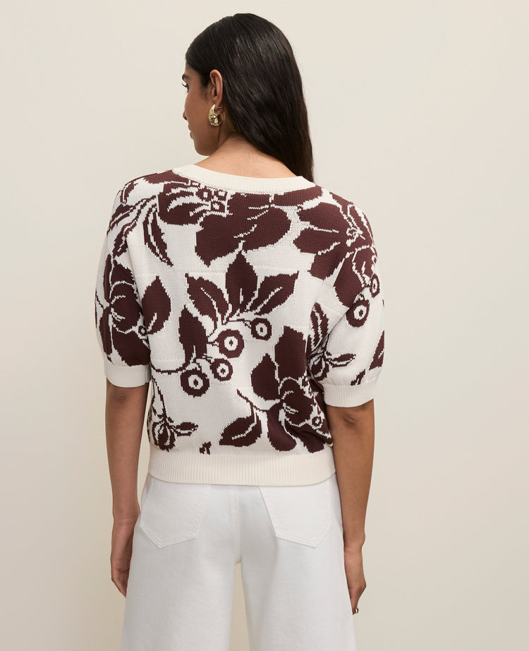Petite Floral Jacquard Sweater Tee