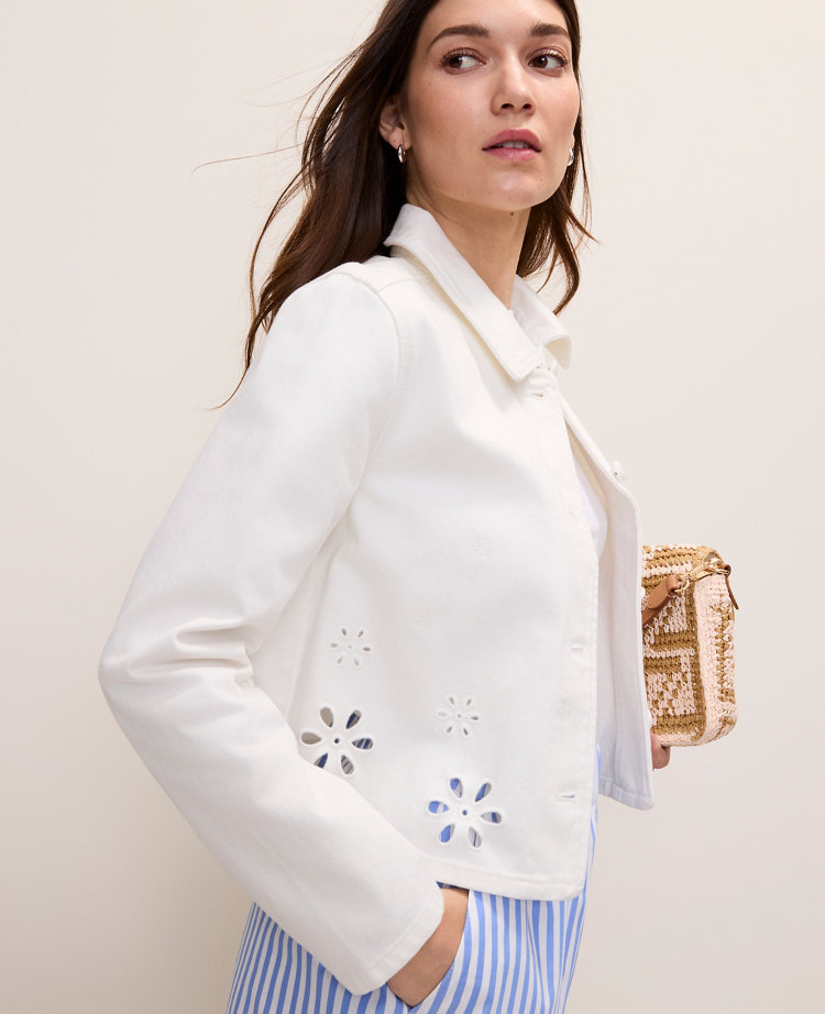Weekend Eyelet Cropped Jacket