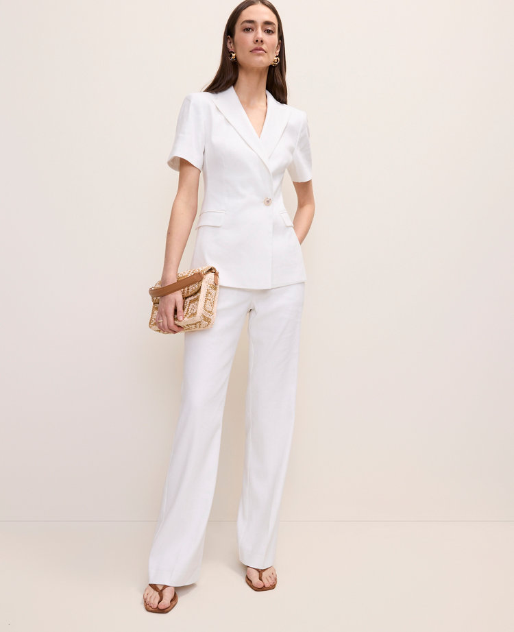The High Rise Trouser in Linen Blend